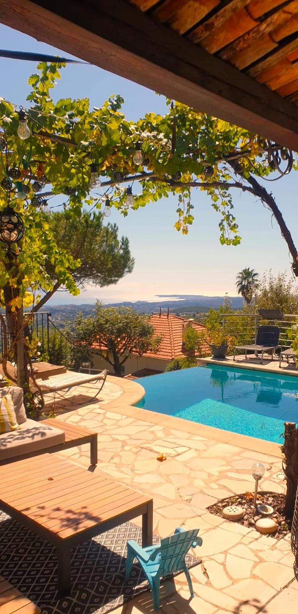 "Aux Balcons Du Riou" Avec Vue Mer 180 Degres Vence Exteriér fotografie